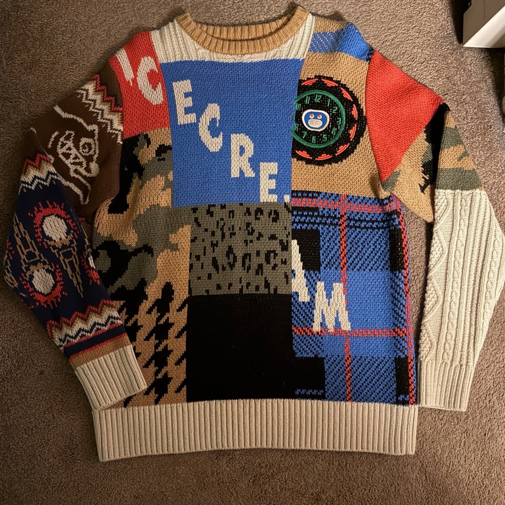 Icecream Bbc Patchwork Sweater Euc - image 2